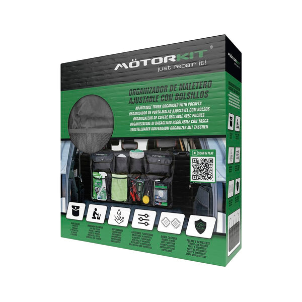 Organisateur de Coffre de Voiture Motorkit MOT2705 Noir Réglable