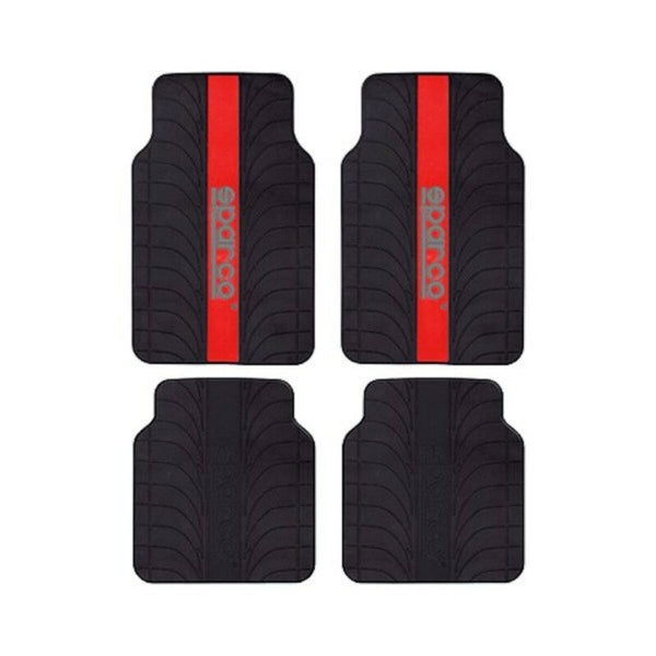 Set talnih preprog za avto Sparco SPC1913RS Univerzalno Črn/Rdeč (4 pcs)