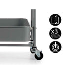 Vegetable trolley Grey Steel Plastic (29,5 x 78,5 x 45,5 cm)