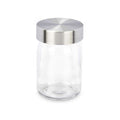 Glass Jar Transparent Silver Metal Glass 230 ml 7 x 11 x 7 cm