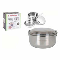 Round Lunch Box with Lid Quttin Stainless steel Steel 17 cm (12 Units) (Ø 17 cm)