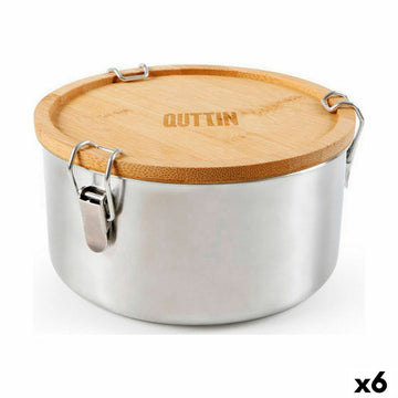 Lunchbox Quttin Edelstahl Bambus 17 x 9 cm (6 Stück)