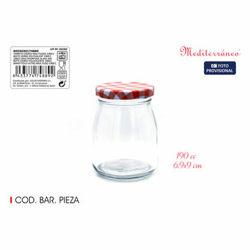 Glass Jar Mediterraneo Multi-use 190 ml Glass (48 Units)