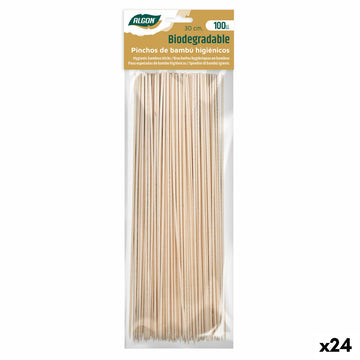 Ensemble de brochettes pour barbecue Algon Bambou 300 x 2,5 x 30 mm (100 Pièces) (24 Unités)