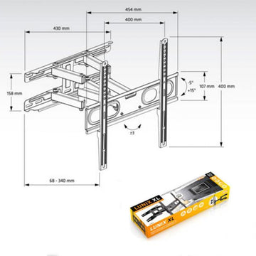 Stenski nosilec za TV z roko Axil AC0593E 26"-65" 30 Kg 26" 30 Kg