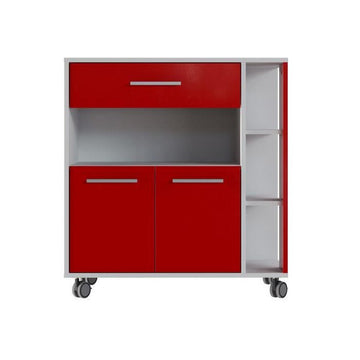 Kitchen Trolley Red White ABS (80 x 39 x 87 cm)