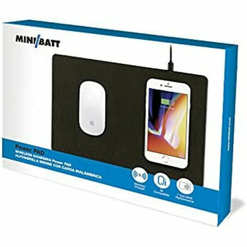 Mousepad mit Qi Wireless Ladegerät MiniBatt Power Pad Schwarz