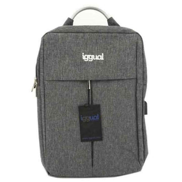 Laptop Backpack iggual IGG317044 Impermeable Grey