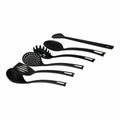 Kitchen Utensils Set Quttin Quttin Black (6 Pieces) (8 Units) (6 pcs)