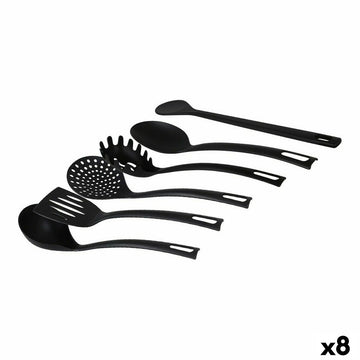 Kitchen Utensils Set Quttin Quttin Black (6 Pieces) (8 Units) (6 pcs)