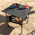 Folding Camping Table with Basket and Cover Folble InnovaGoods