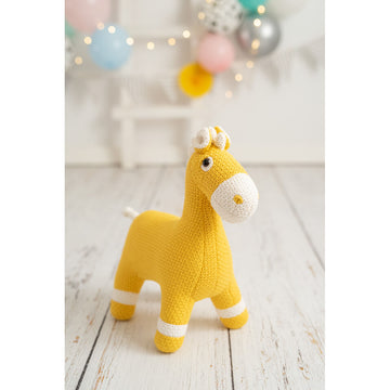 Fluffy toy Crochetts AMIGURUMIS MINI Yellow Horse 38 x 42 x 18 cm