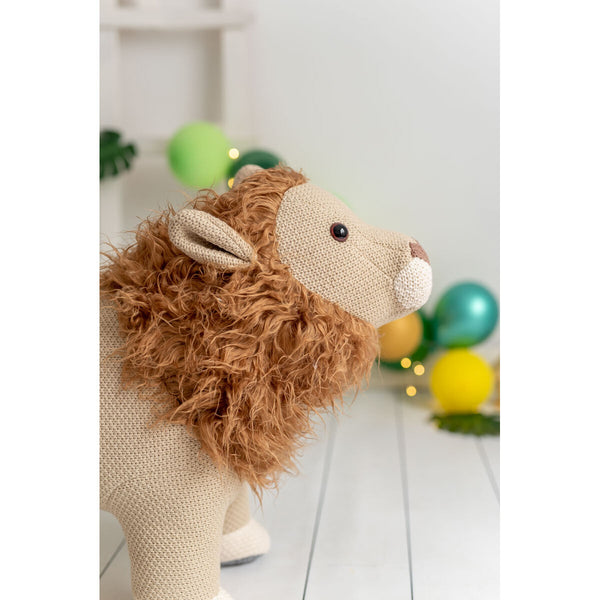 Fluffy toy Crochetts AMIGURUMIS MAXI Brown Lion 84 x 57 x 32 cm