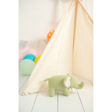 Fluffy toy Crochetts Bebe Green Elephant 27 x 13 x 11 cm