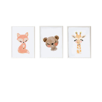Sheets Crochetts 33 x 43 x 2 cm Bear Giraffe Fox 3 Pieces