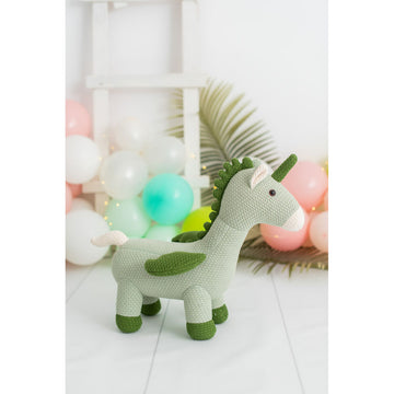 Fluffy toy Crochetts AMIGURUMIS MINI Green Unicorn 51 x 42 x 26 cm