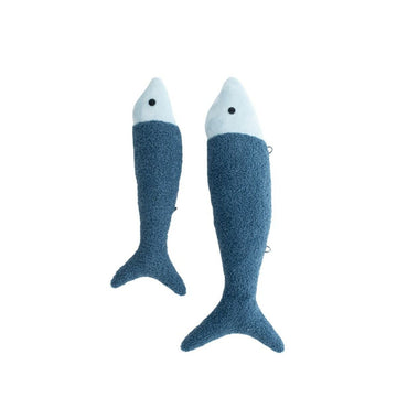 Fluffy toy Crochetts OCÉANO Dark blue Fish 11 x 6 x 46 cm 9 x 5 x 38 cm 2 Pieces