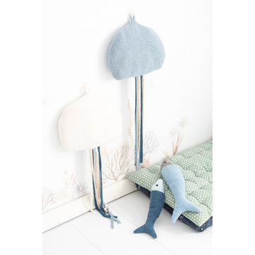 Set of soft toys Crochetts OCÉANO Blue White Jellyfish 40 x 95 x 8 cm 2 Pieces