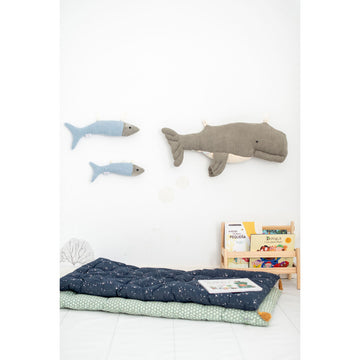 Fluffy toy Crochetts OCÉANO Blue Whale Fish 29 x 84 x 14 cm 3 Pieces