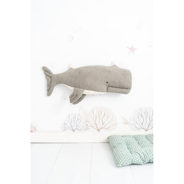 Fluffy toy Crochetts OCÉANO Blue Whale Fish 29 x 84 x 14 cm 3 Pieces