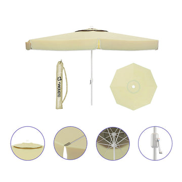 Parasol Marbueno Blanc Polyester Aluminium Ø 270 cm