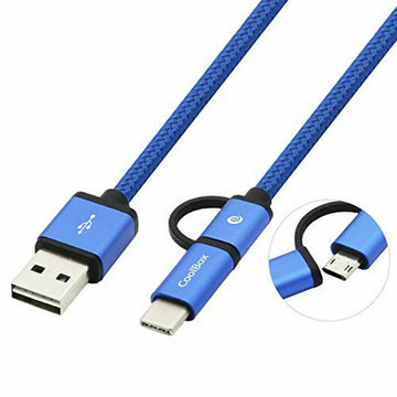 USB kabel za Micro USB in USB C CoolBox COO-CAB-U2MC-BL     