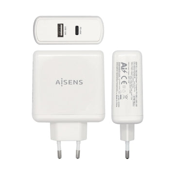 USB stenski polnilnik Aisens ASCH-2PD45A-W 57 W Bela USB-C