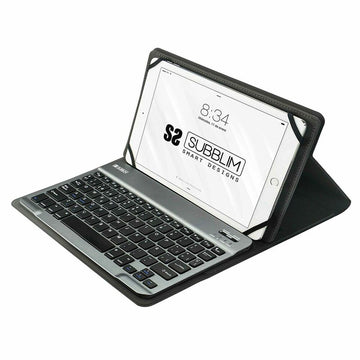 Hülle für Tablet und Tastatur Subblim SUB-KT2-BT0002 10.1" Grau Qwerty Spanisch Bluetooth