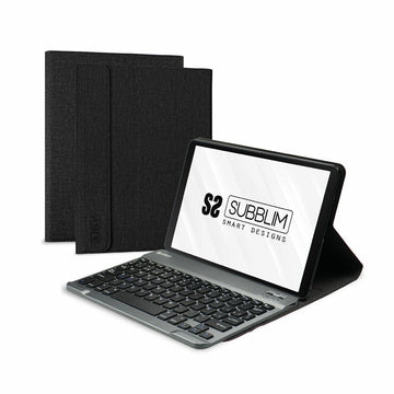 Hülle für Tablet und Tastatur Subblim SUBKT3-BTL300 Schwarz Qwerty Spanisch QWERTY 10,6"