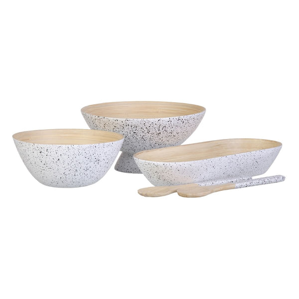 Fruit Bowl 30 x 30 x 14,5 cm Natural White Bamboo