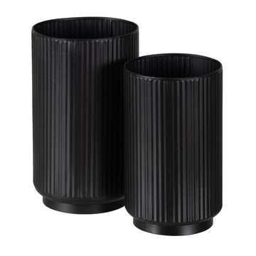 Set de pots de fleurs Noir Fer 16,5 x 16,5 x 28 cm (2 Unités)