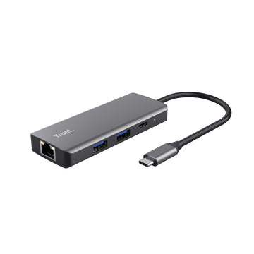 USB Hub Trust 24968 Silver 20 cm