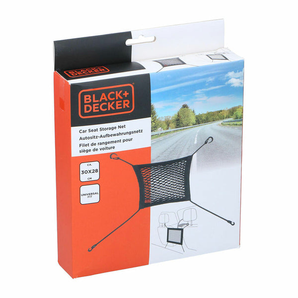 Car storage net Black & Decker Black 30 x 28 cm