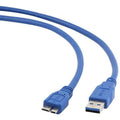 Câble USB 3.0 A vers Micro USB B GEMBIRD CCP-MUSB3-AMBM-0.5 (0,5 m) Bleu 50 cm