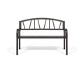 Bench with backrest Anthracite Iron (123 X 53 X 86 cm)