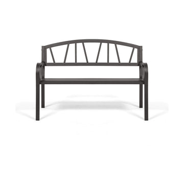 Bench with backrest Anthracite Iron (123 X 53 X 86 cm)