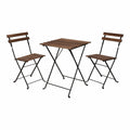 Table set with 2 chairs IPAE Progarden Foldable Acacia Black Natural (3 Pieces)