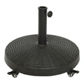 Base for beach umbrella 841097 Black Polyethylene Steel With wheels Ø 52 cm