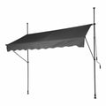 Awning Adjustable Grey Polyester 250 x 120 cm