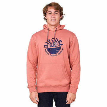 Sweat à capuche homme Rip Curl Essentials 3 Stripes French Terry Saumon