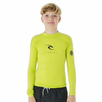 Kurzarm-T-Shirt für Kinder Rip Curl Corps L/S Rash Vest  Gelb Brandung Lycra