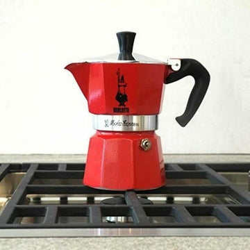 Italienische Kaffeemaschine Bialetti Moka Rot 3 Kopper Metall Aluminium (3 Stück)