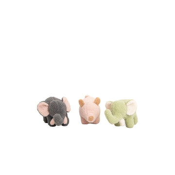 Jouet Peluche Crochetts Bebe Vert Gris Eléphant Cochon 30 x 13 x 8 cm 3 Pièces