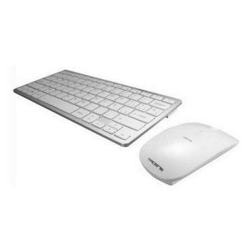 Keyboard and Wireless Mouse Tacens Levis Combo V2 Spanish Qwerty White Grey