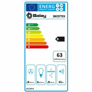 Hotte standard Balay 3BC077EX 75 cm 720 m3/h 65 dB 255W Acier