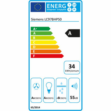 Hotte standard Siemens AG LC97BHP50 90 cm 718 m³/h 140W A Acier Métallisé