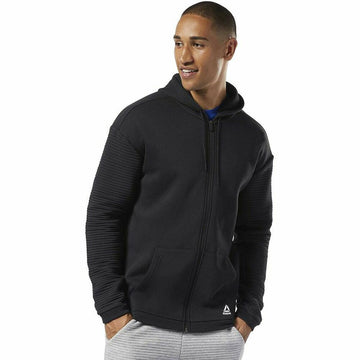 Sweat à capuche et fermeture éclair homme Reebok WOR FLEECE FZ HOOD EC0900 Noir