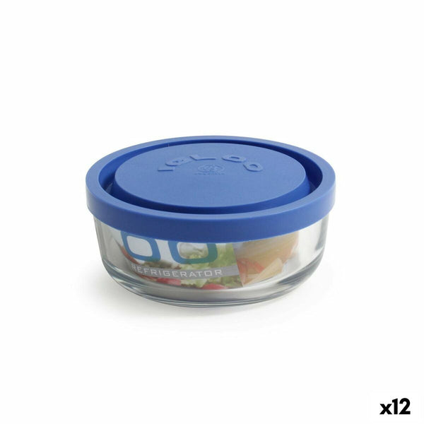 Runde Lunchbox mit Deckel Borgonovo Igloo Blau 320 ml ø 11 x 5 cm (12 Stück)