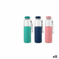 Thermal Bottle Bewinner Glass Silicone 600 ml 7,2 x 7,2 x 25 cm (12 Units)