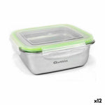 Hermetic Lunch Box Quttin Squared Stainless steel 1,2 L 18 x 18 x 7 cm (12 Units)